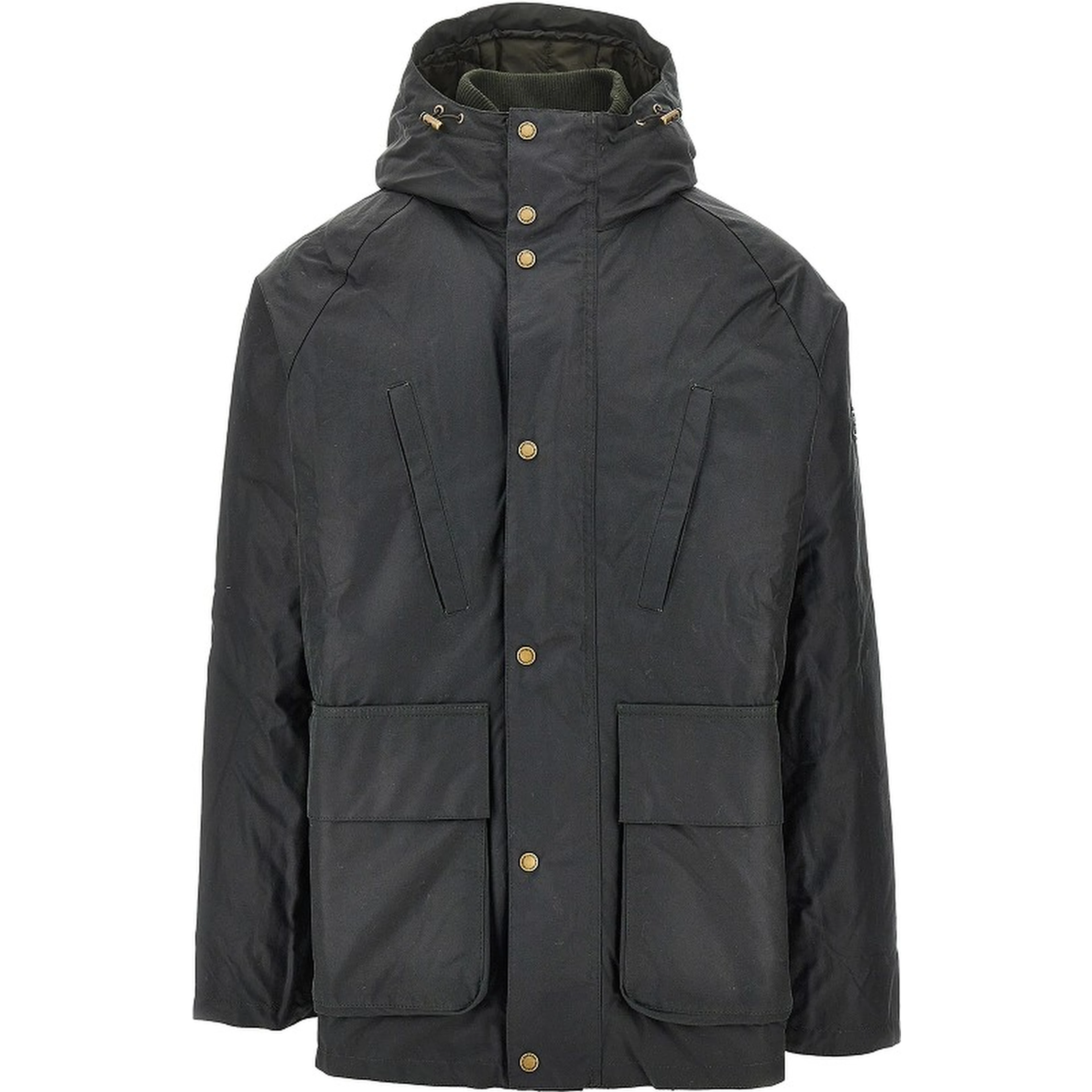'Oakdale' waxed cotton padded parka coat