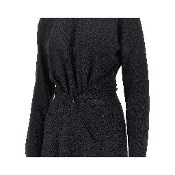 Buttoned panels knitted midi dress