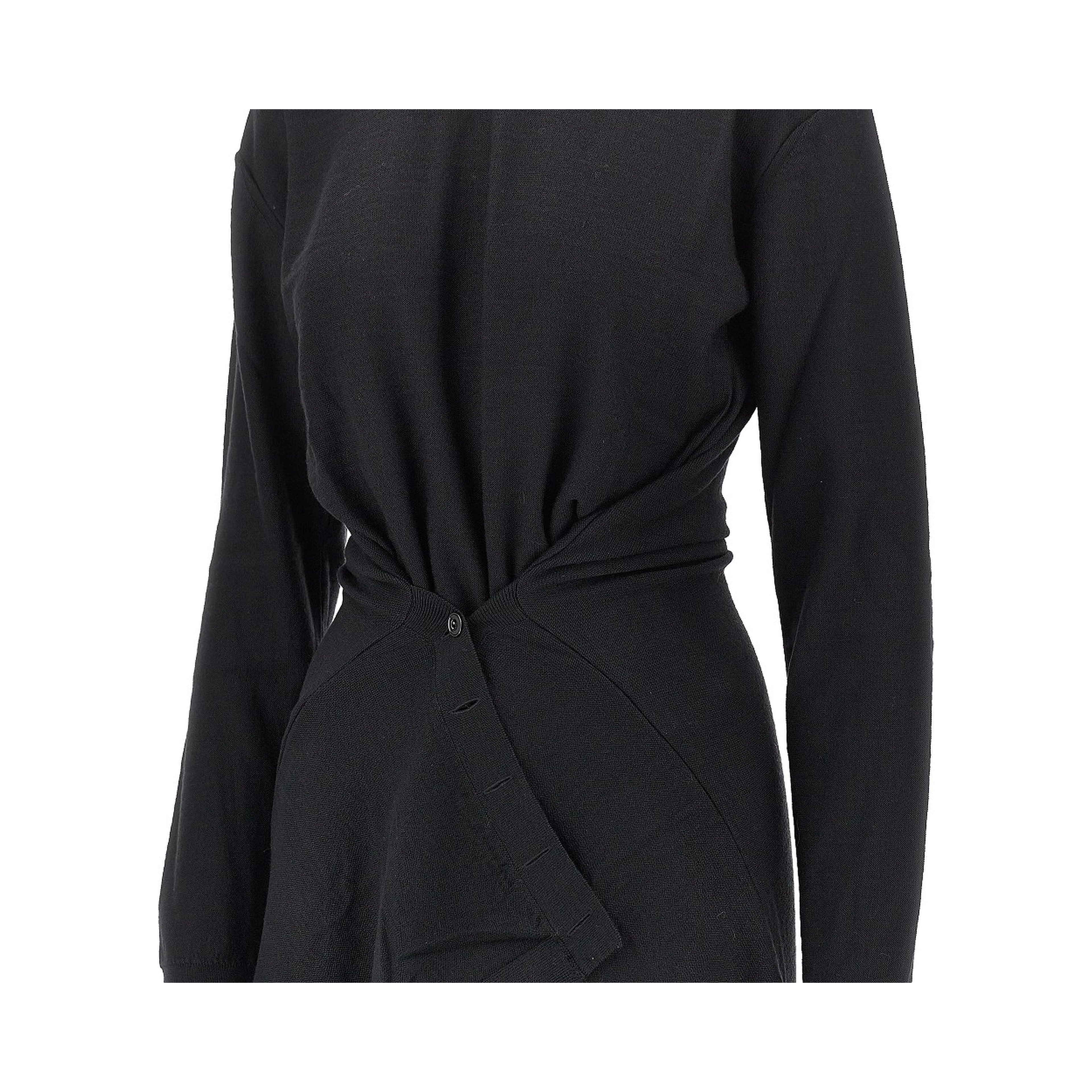 Buttoned panels knitted midi dress