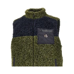 Color-block sherpa vest