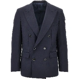Light wool-blend double-breasted jacket