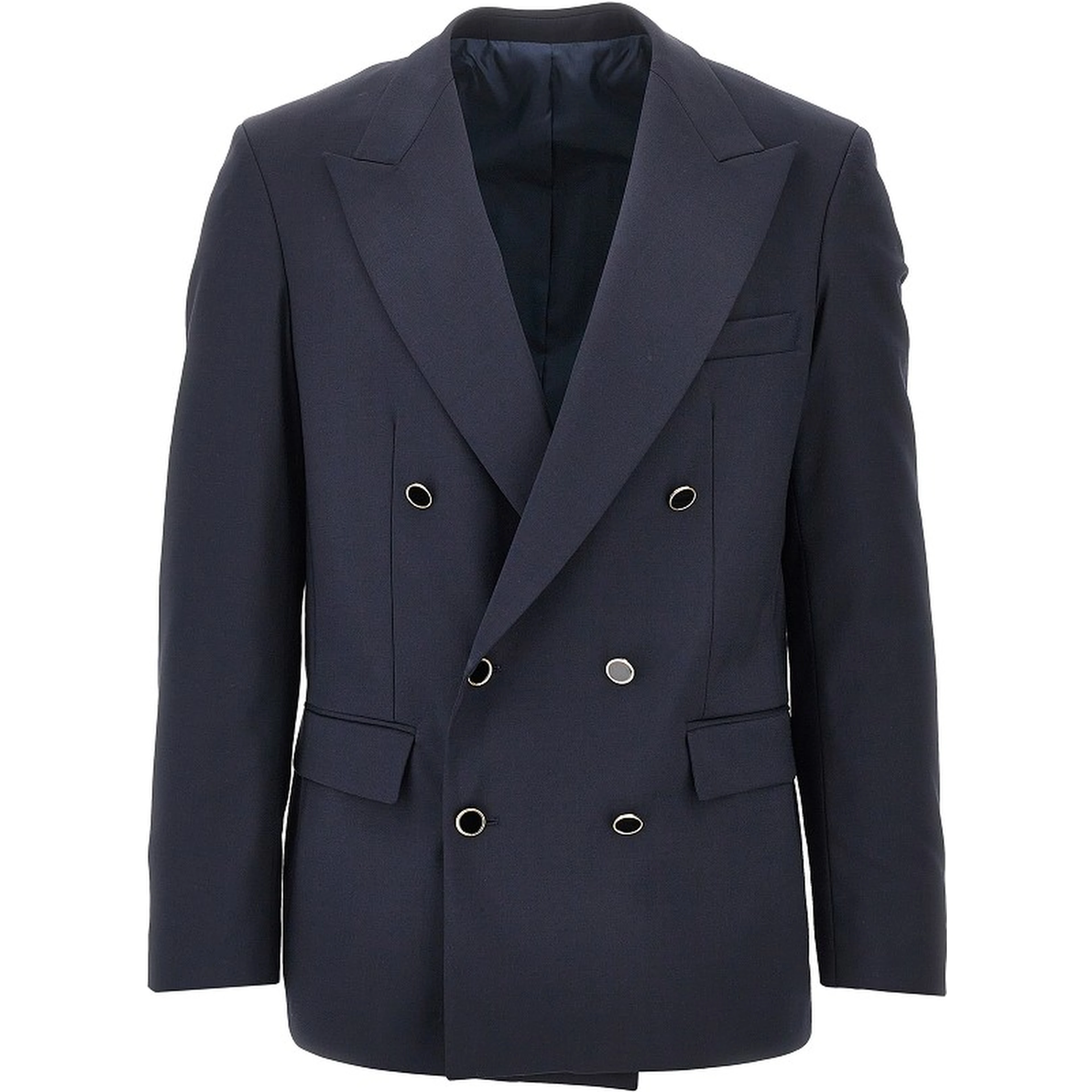 Light wool-blend double-breasted jacket