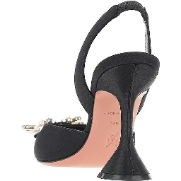 'Begum Sling' satin slingback pumps