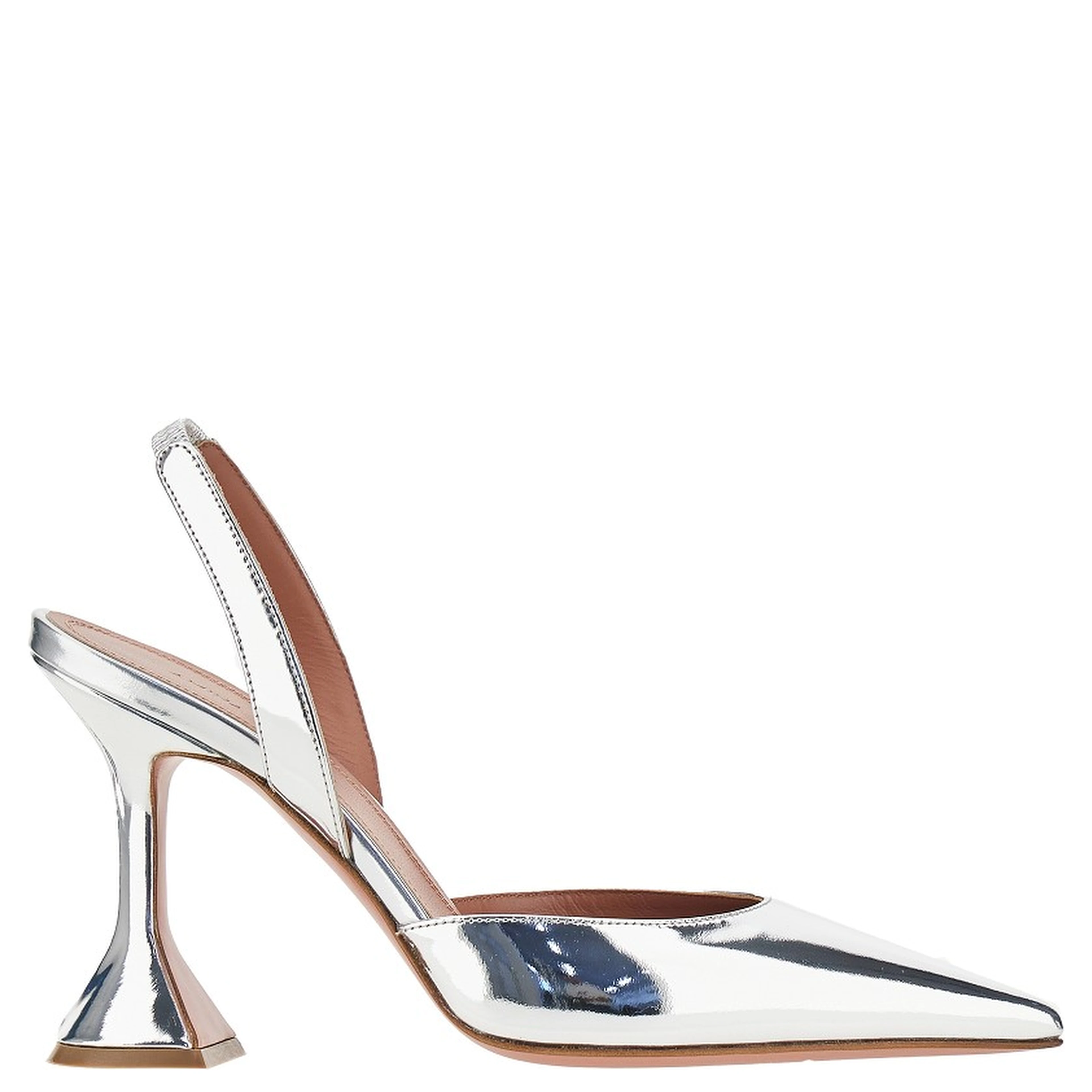 'Holli' metallized leather slingback pumps