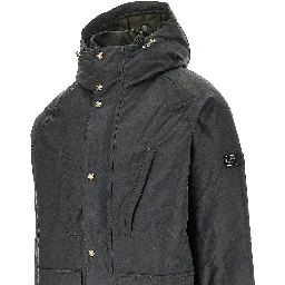 'Oakdale' waxed cotton padded parka coat
