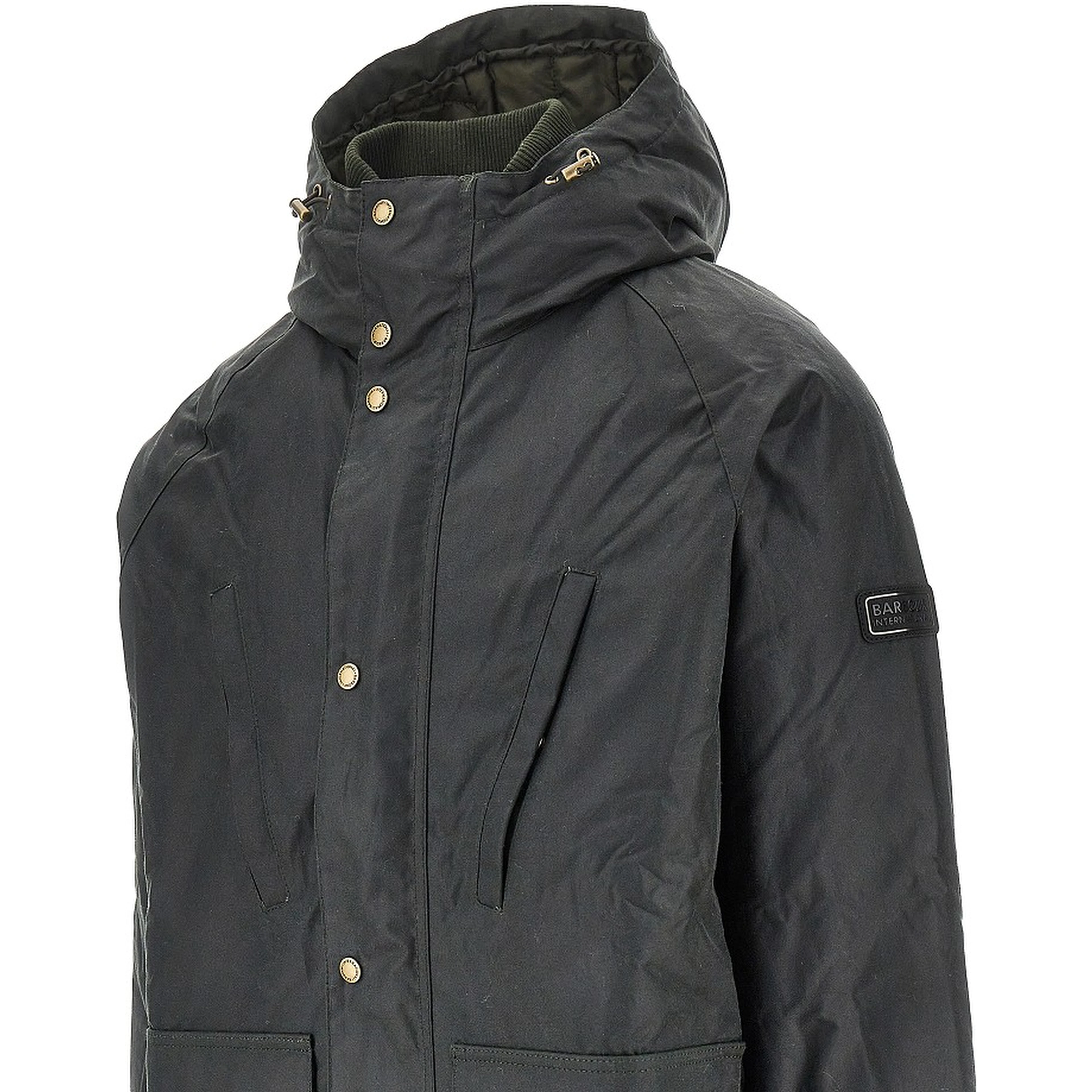 'Oakdale' waxed cotton padded parka coat