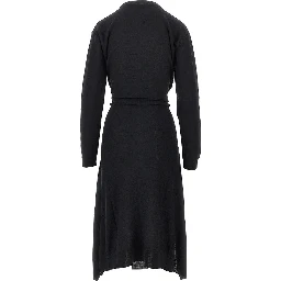 Buttoned panels knitted midi dress