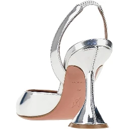 'Holli' metallized leather slingback pumps