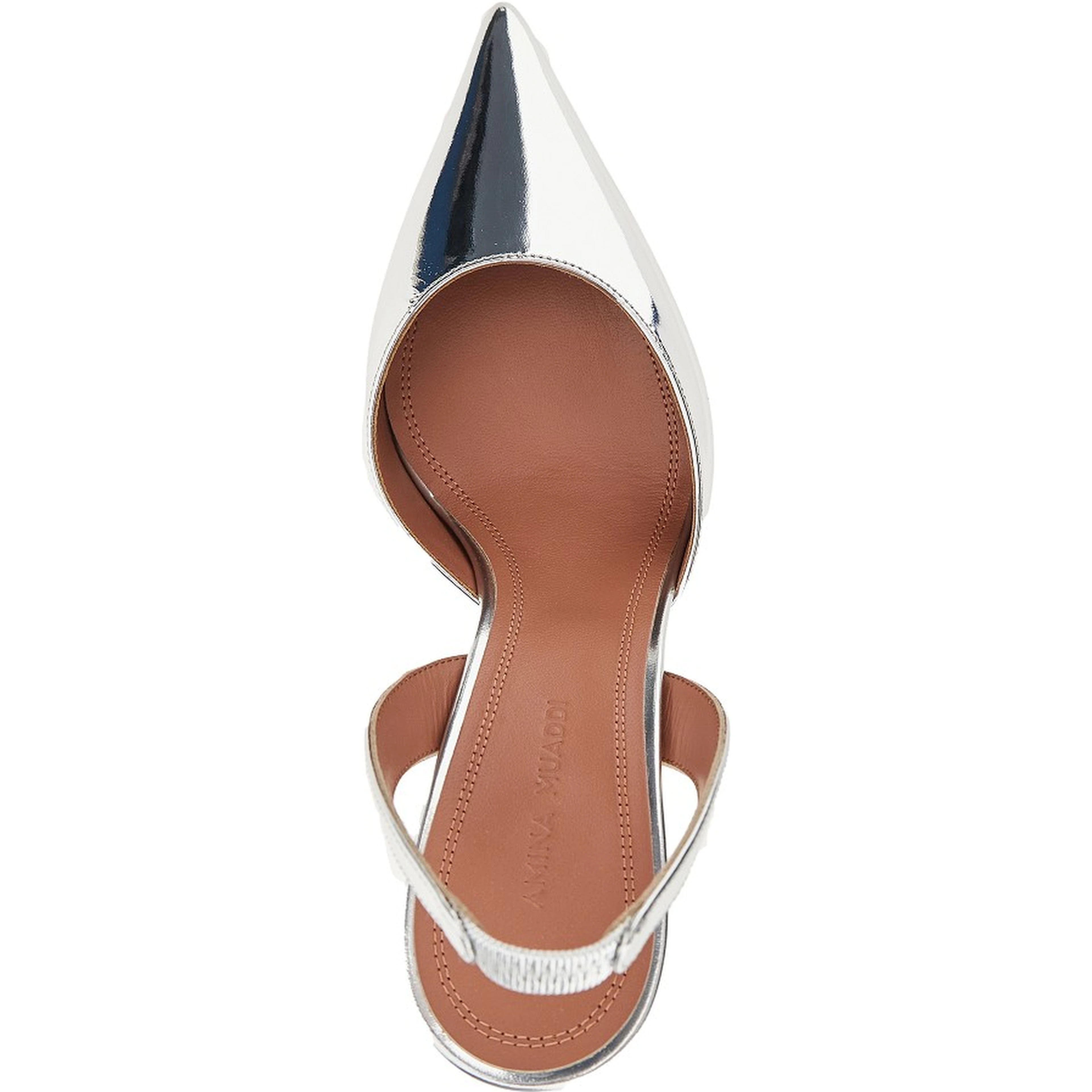 'Holli' metallized leather slingback pumps
