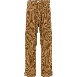 Beige Cotton Casual Pants