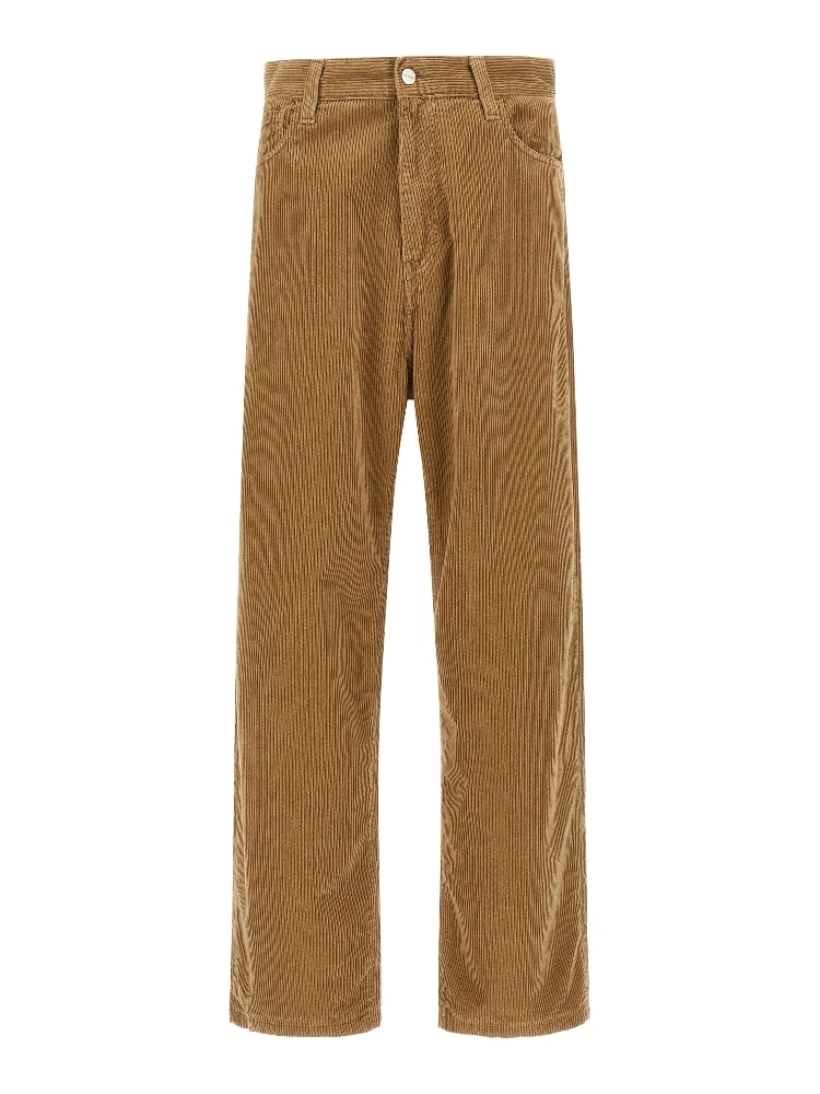 Beige Cotton Casual Pants