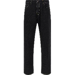 Black Cotton Tapered Jeans