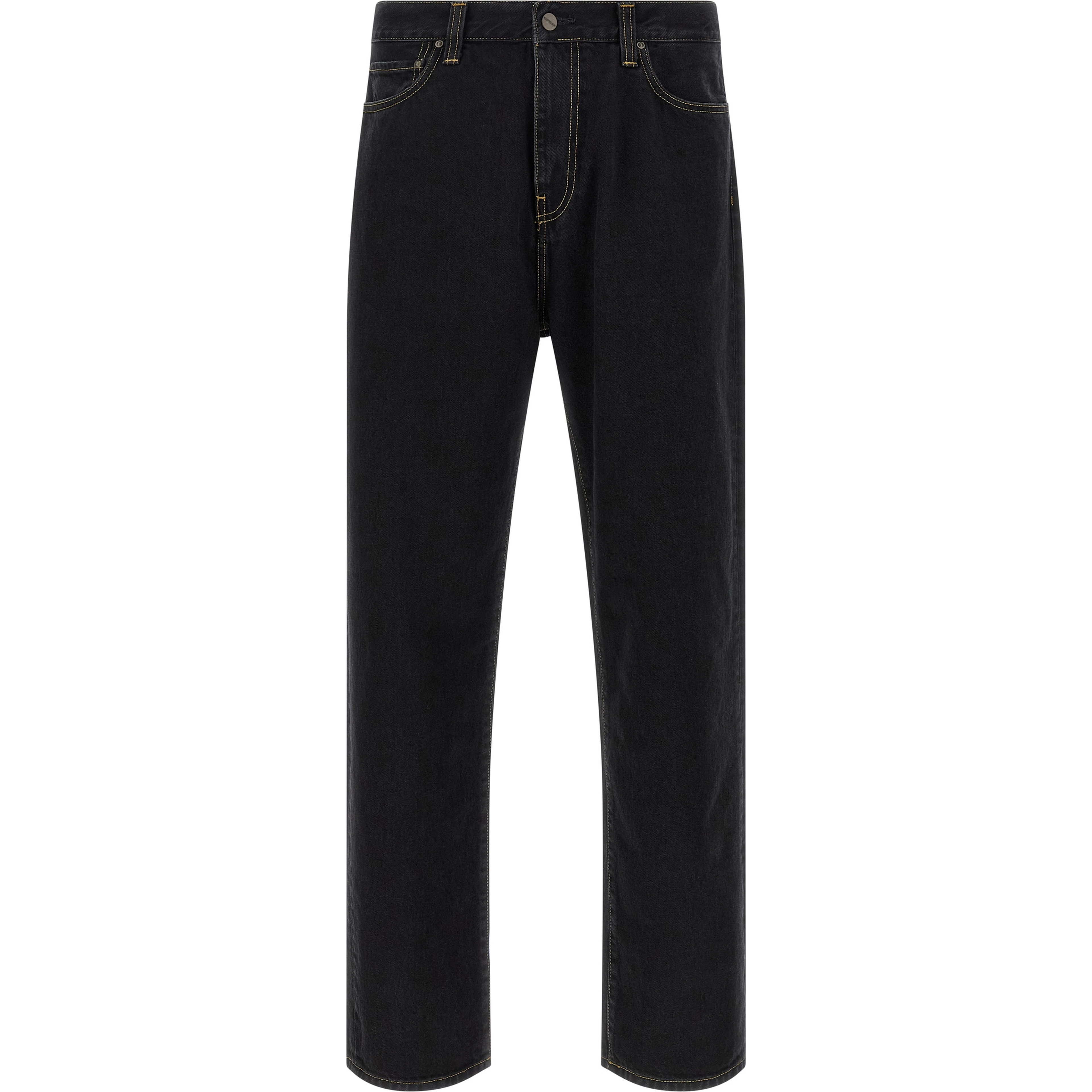 Black Cotton Tapered Jeans