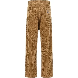 Beige Cotton Casual Pants