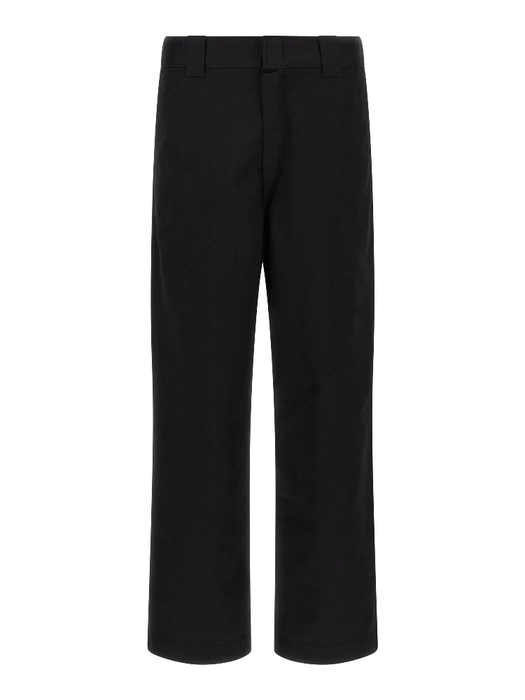 Black Polyester Casual Pants