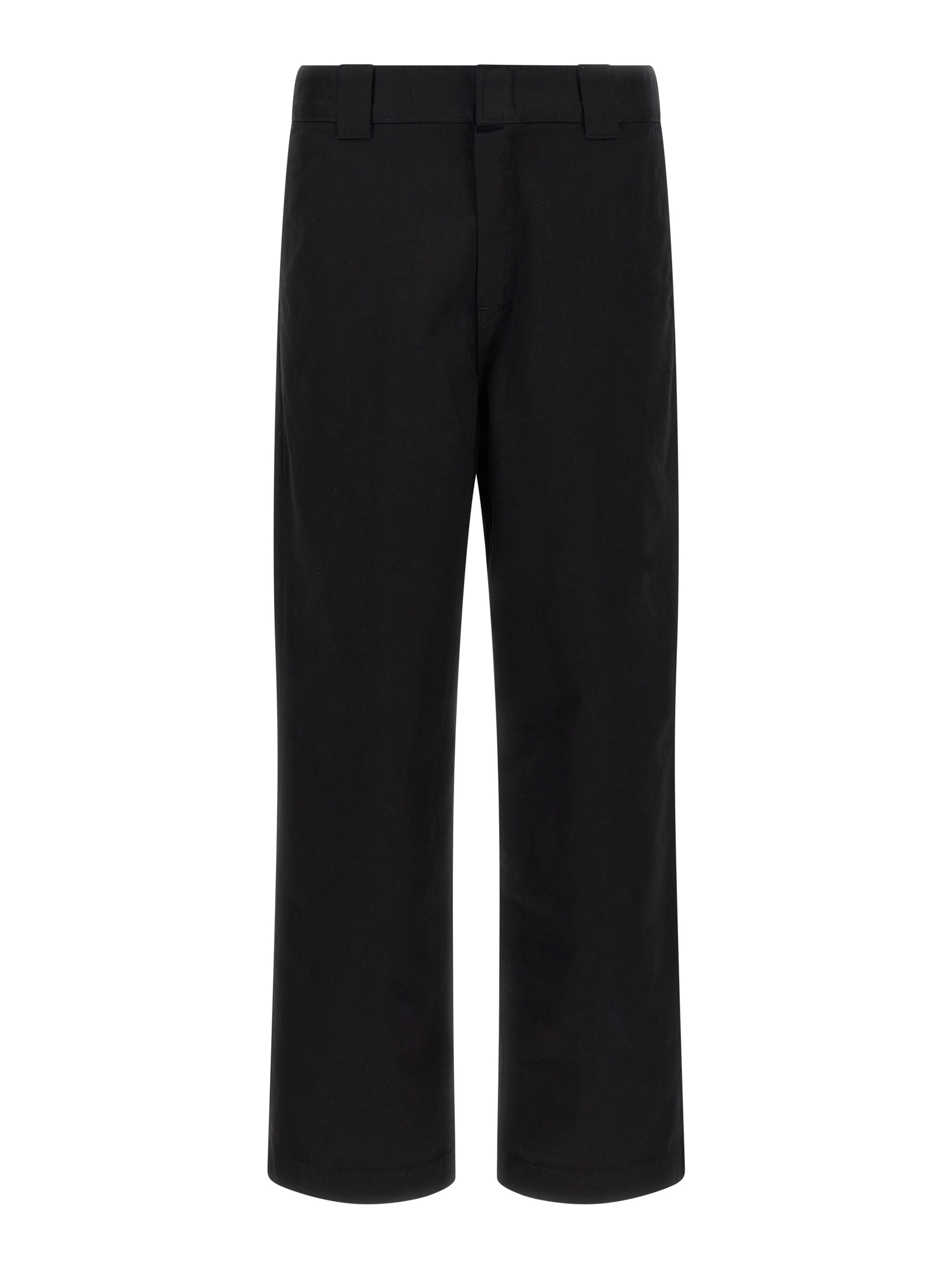 Black Polyester Casual Pants