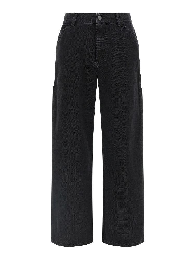 Black Cotton High-Waisted Jean