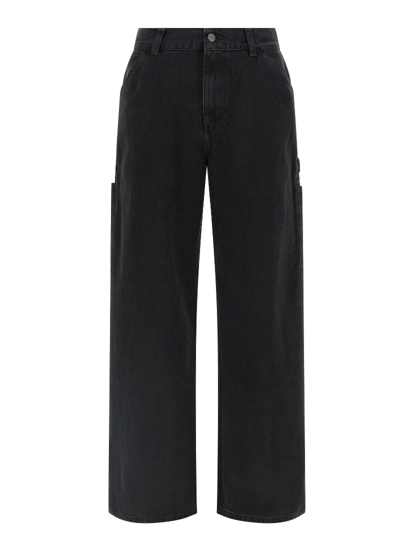 Black Cotton High-Waisted Jean