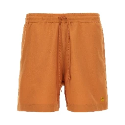 Orange Polyester Swim Shorts