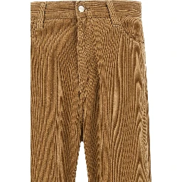 Beige Cotton Casual Pants