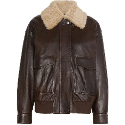 Brown Lamb Leather Bomber