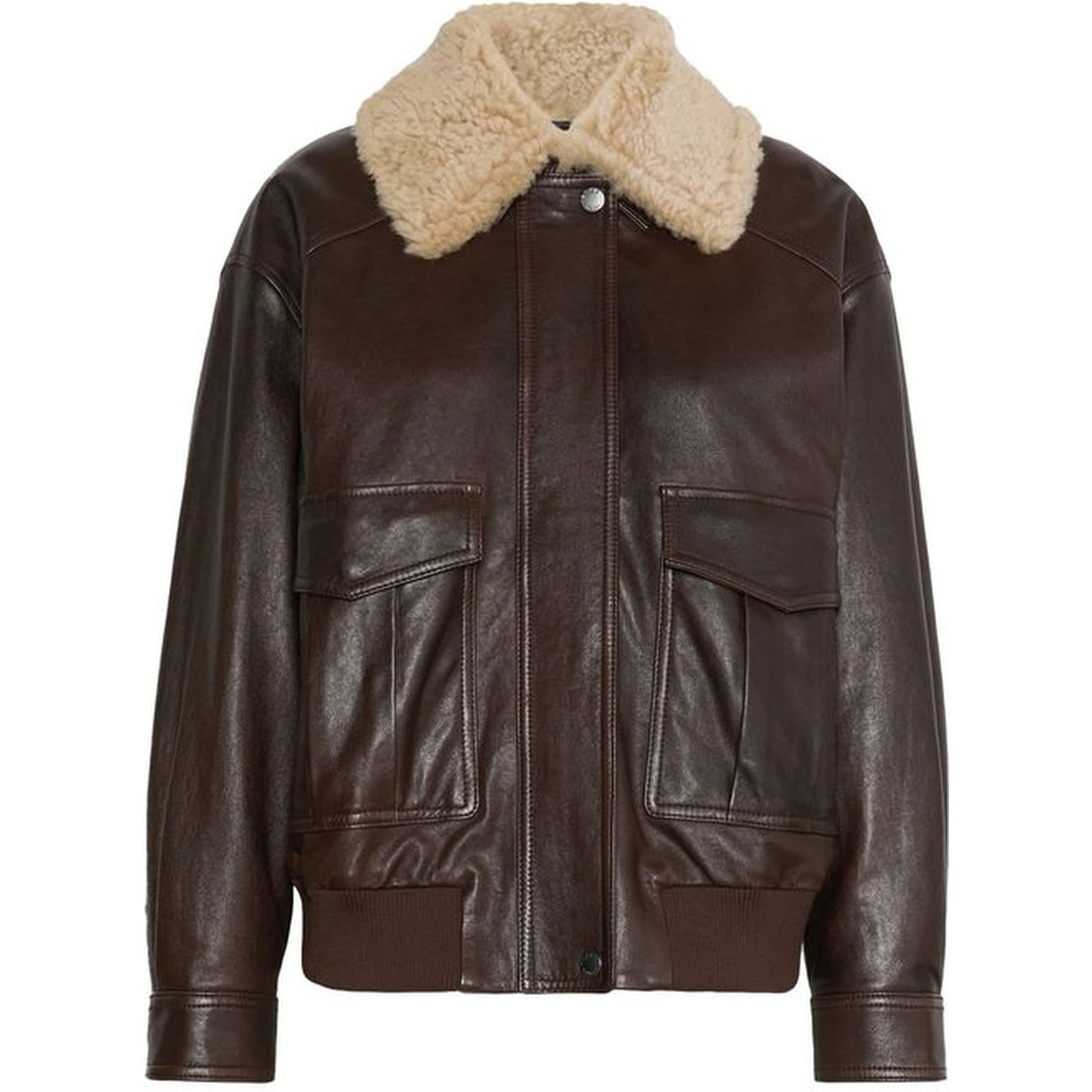 Brown Lamb Leather Bomber