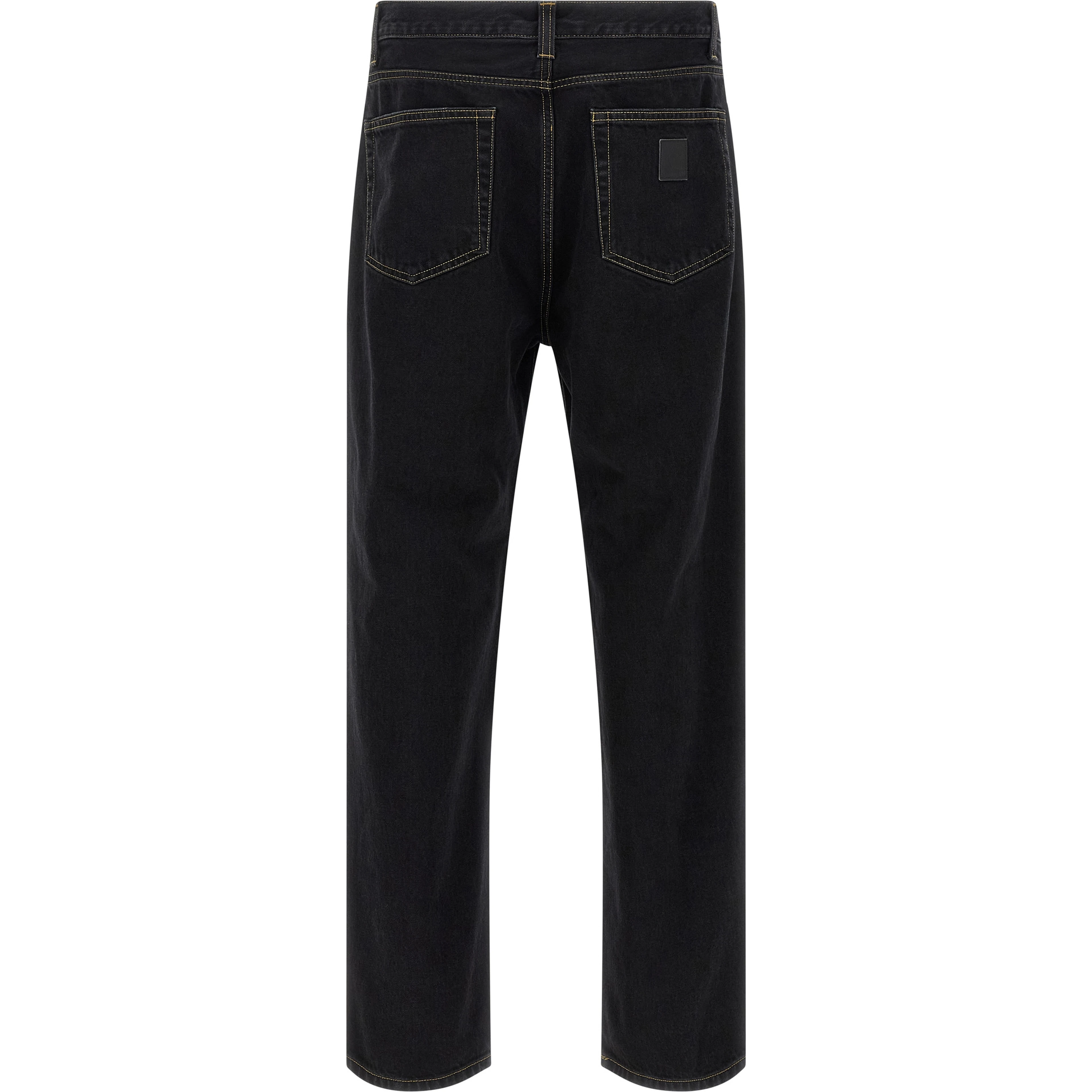Black Cotton Tapered Jeans