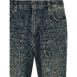 Gray Cotton Straight-Leg Jeans