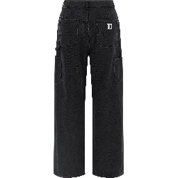 Black Cotton High-Waisted Jean
