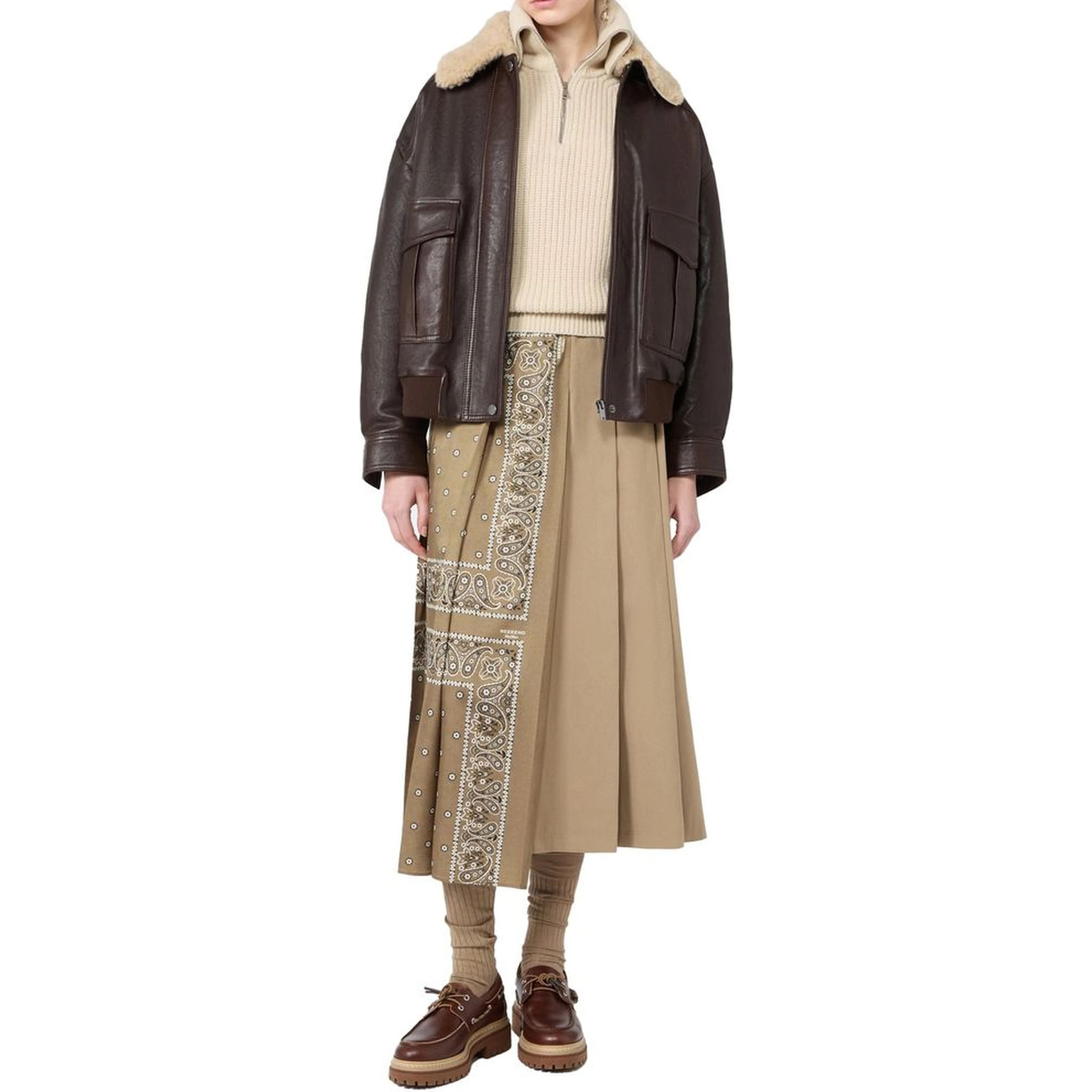 Brown Lamb Leather Bomber