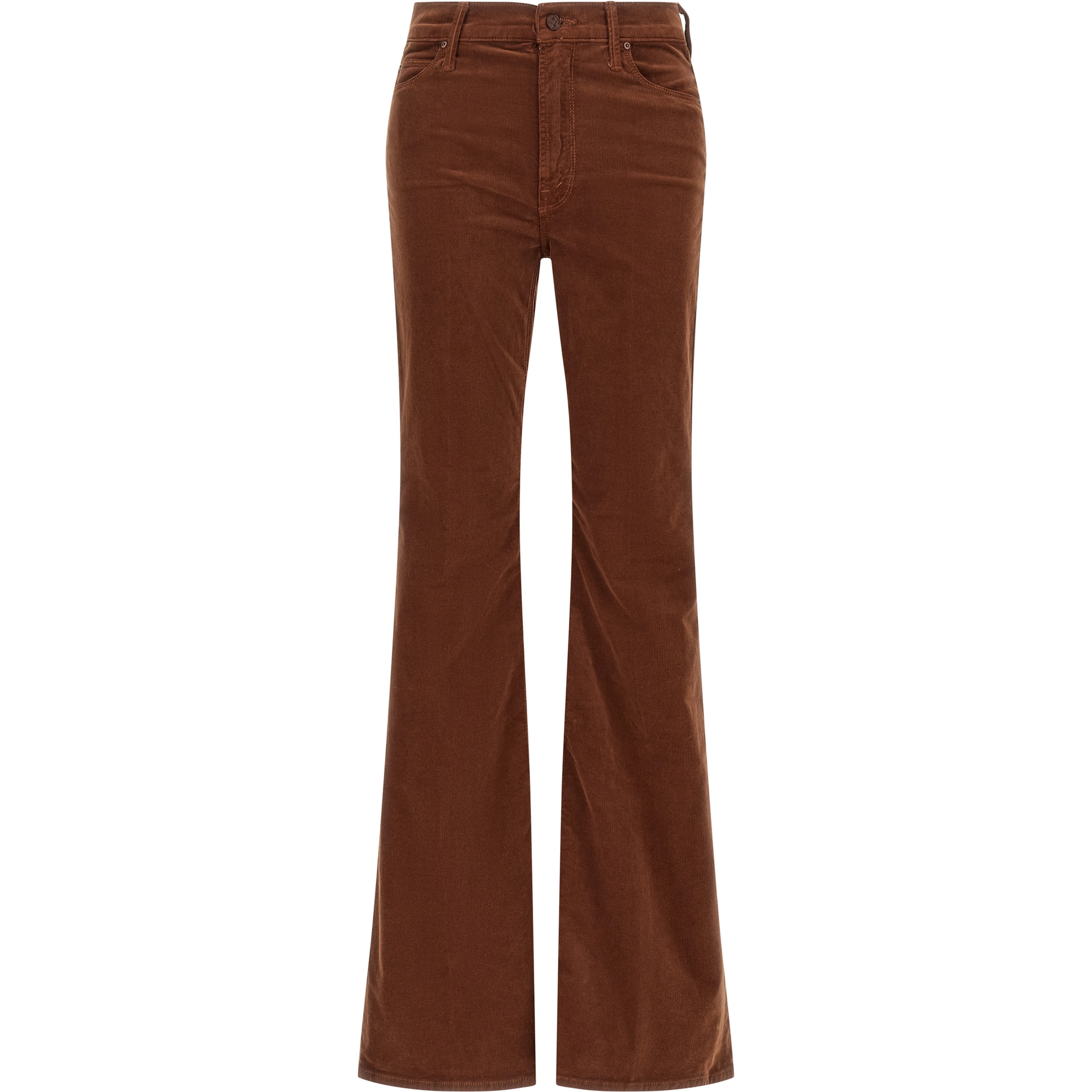 Brown Cotton Flared Pants