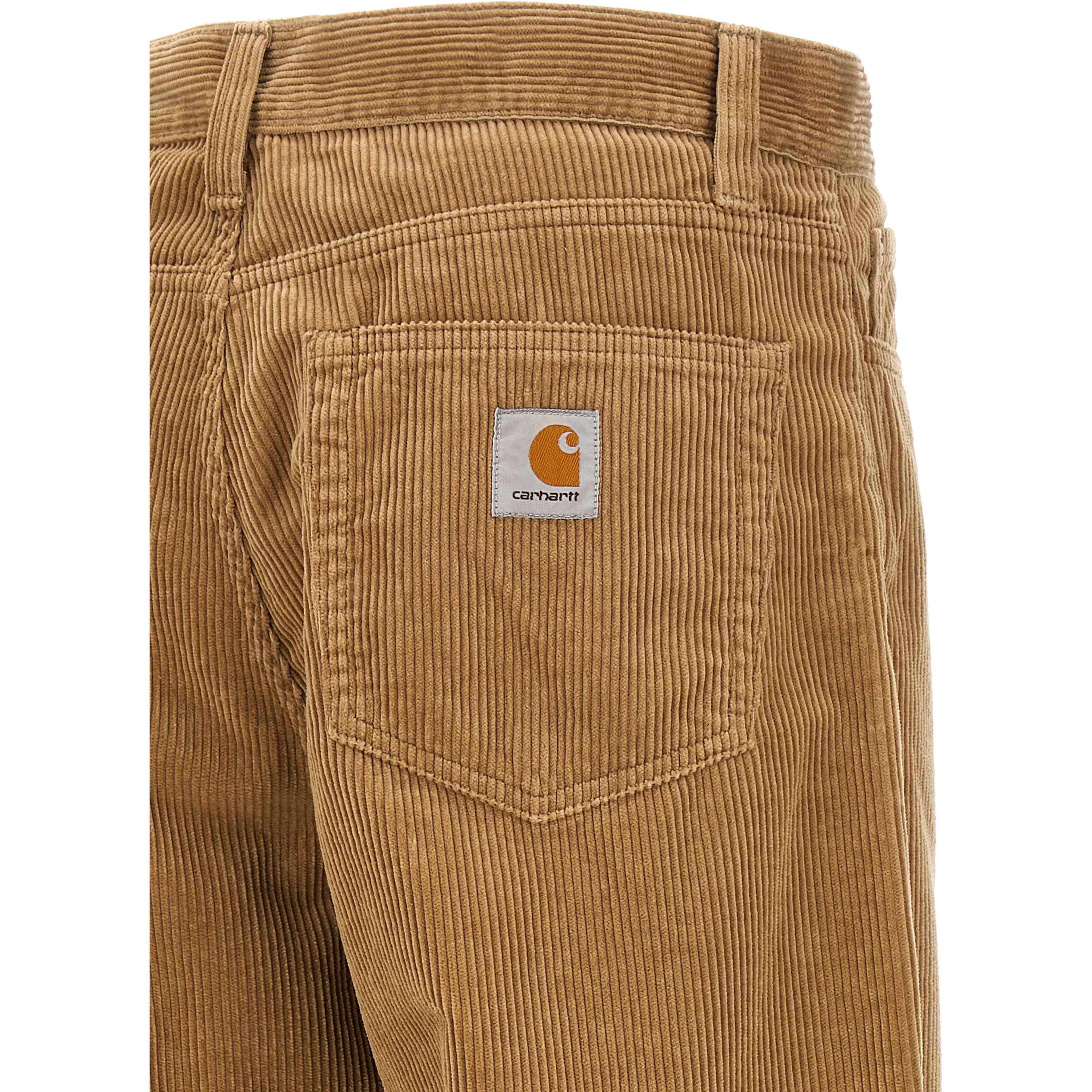 Beige Cotton Casual Pants