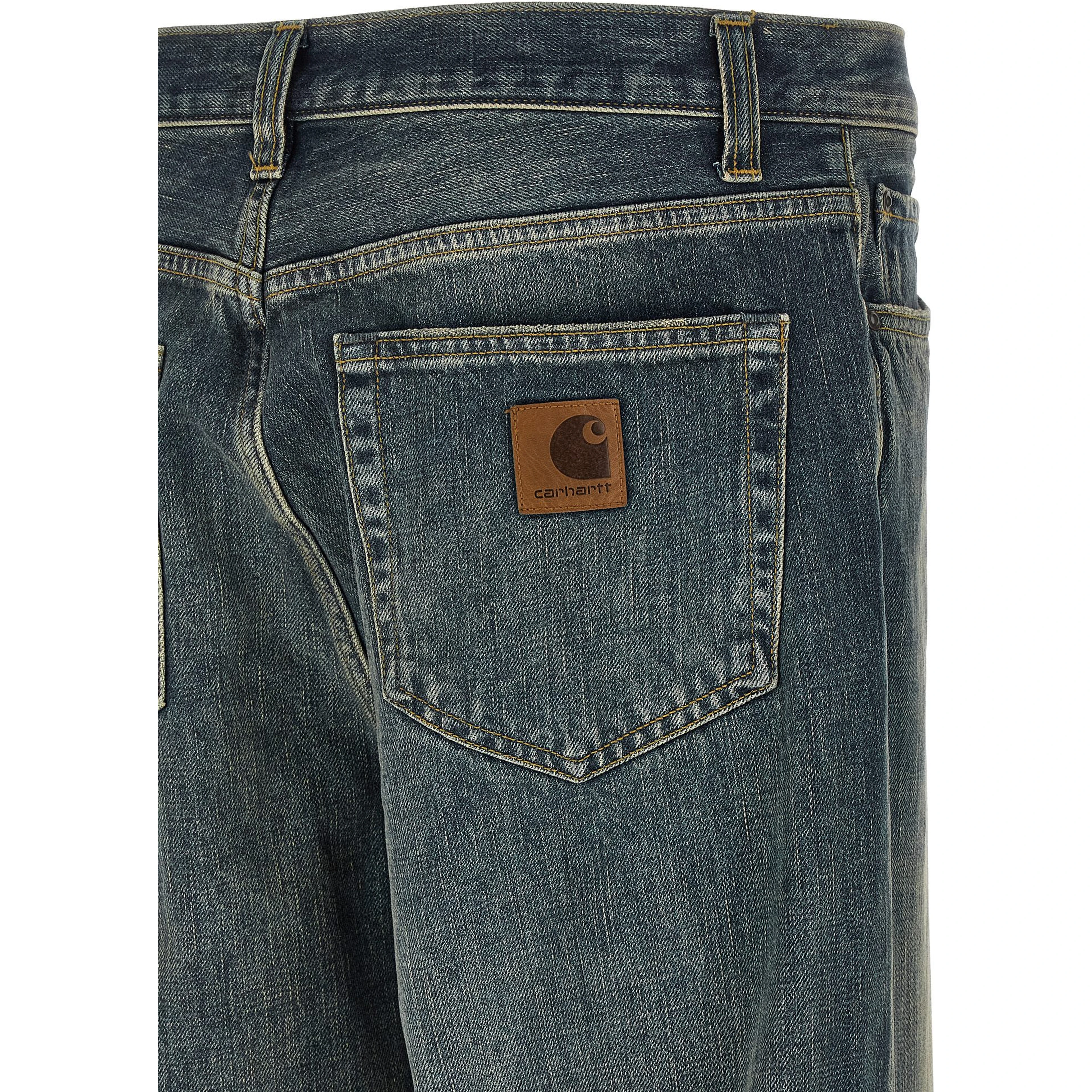 Gray Cotton Straight-Leg Jeans