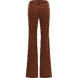 Brown Cotton Flared Pants