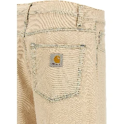 Beige Cotton Straight-Leg Jeans