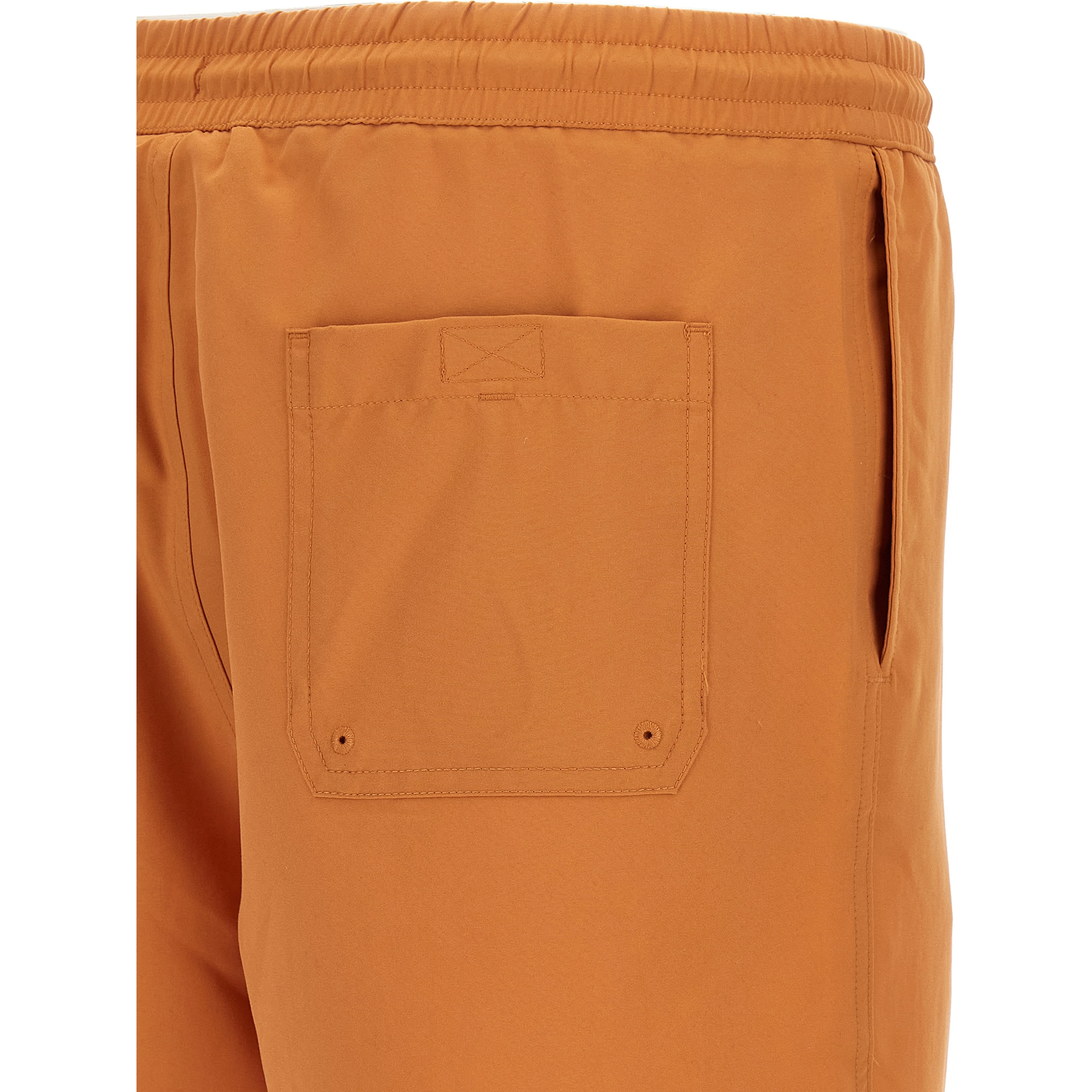 Orange Polyester Swim Shorts
