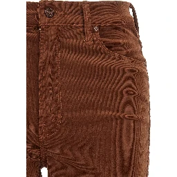 Brown Cotton Flared Pants