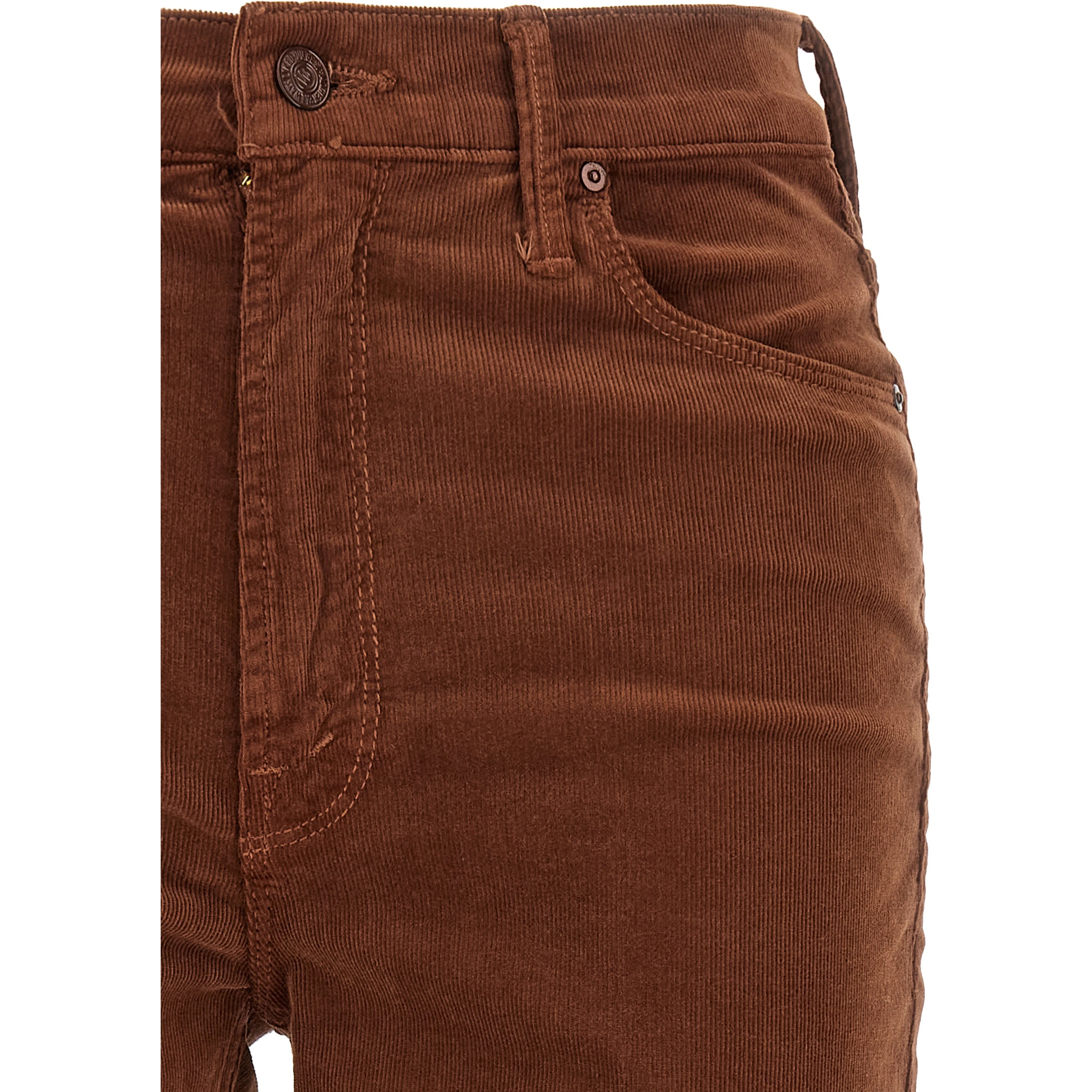 Brown Cotton Flared Pants