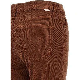 Brown Cotton Flared Pants