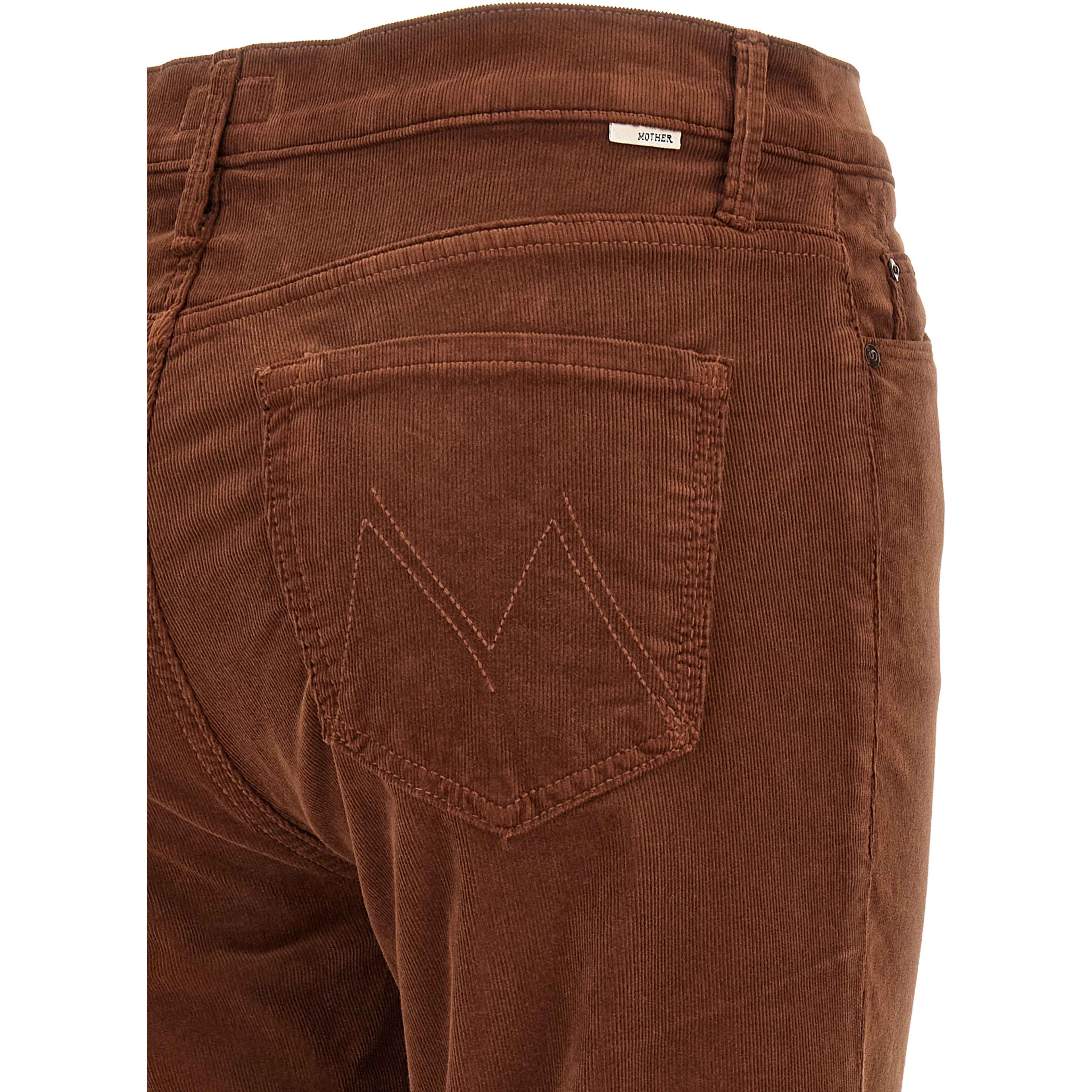 Brown Cotton Flared Pants