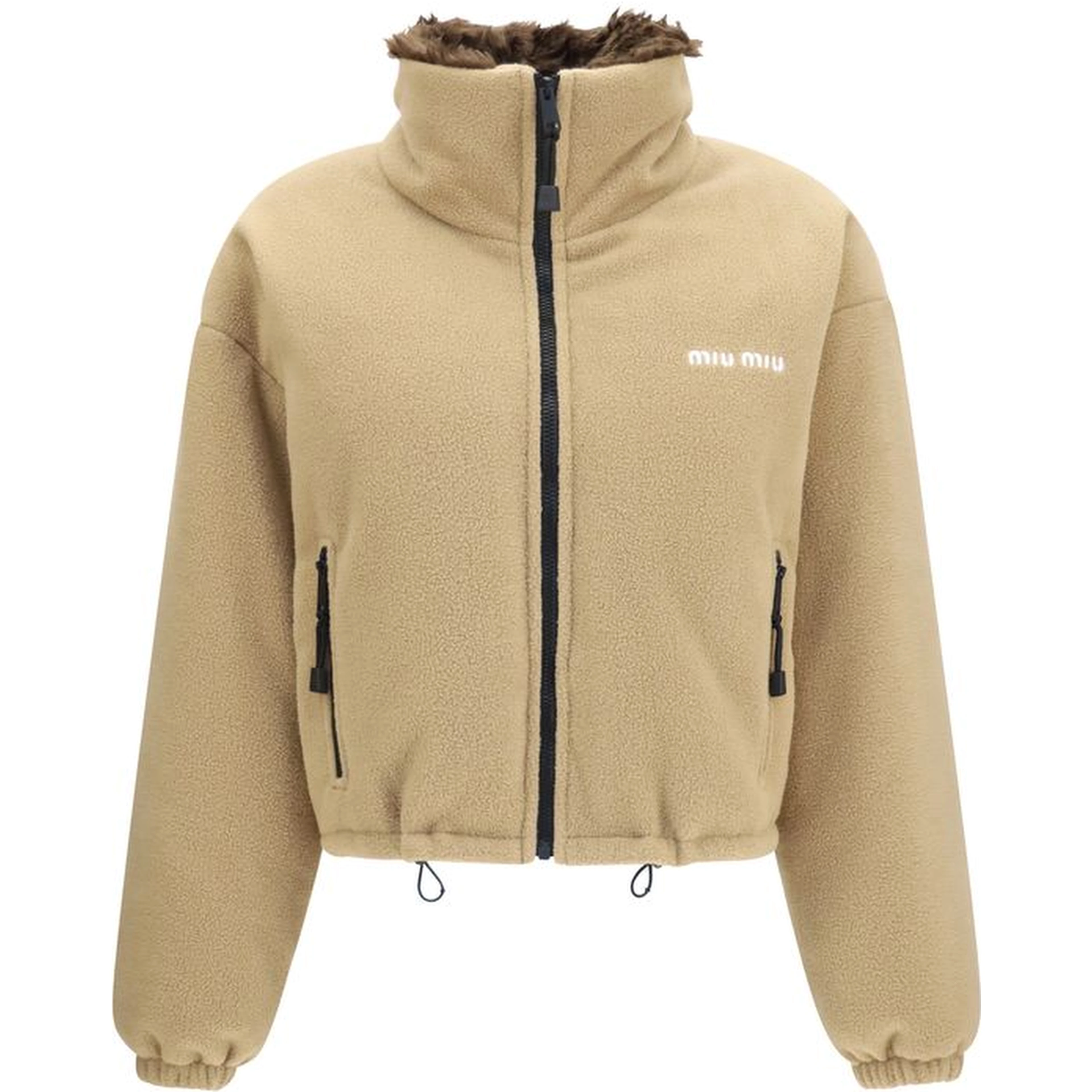 Beige Polyester Shell Jacket