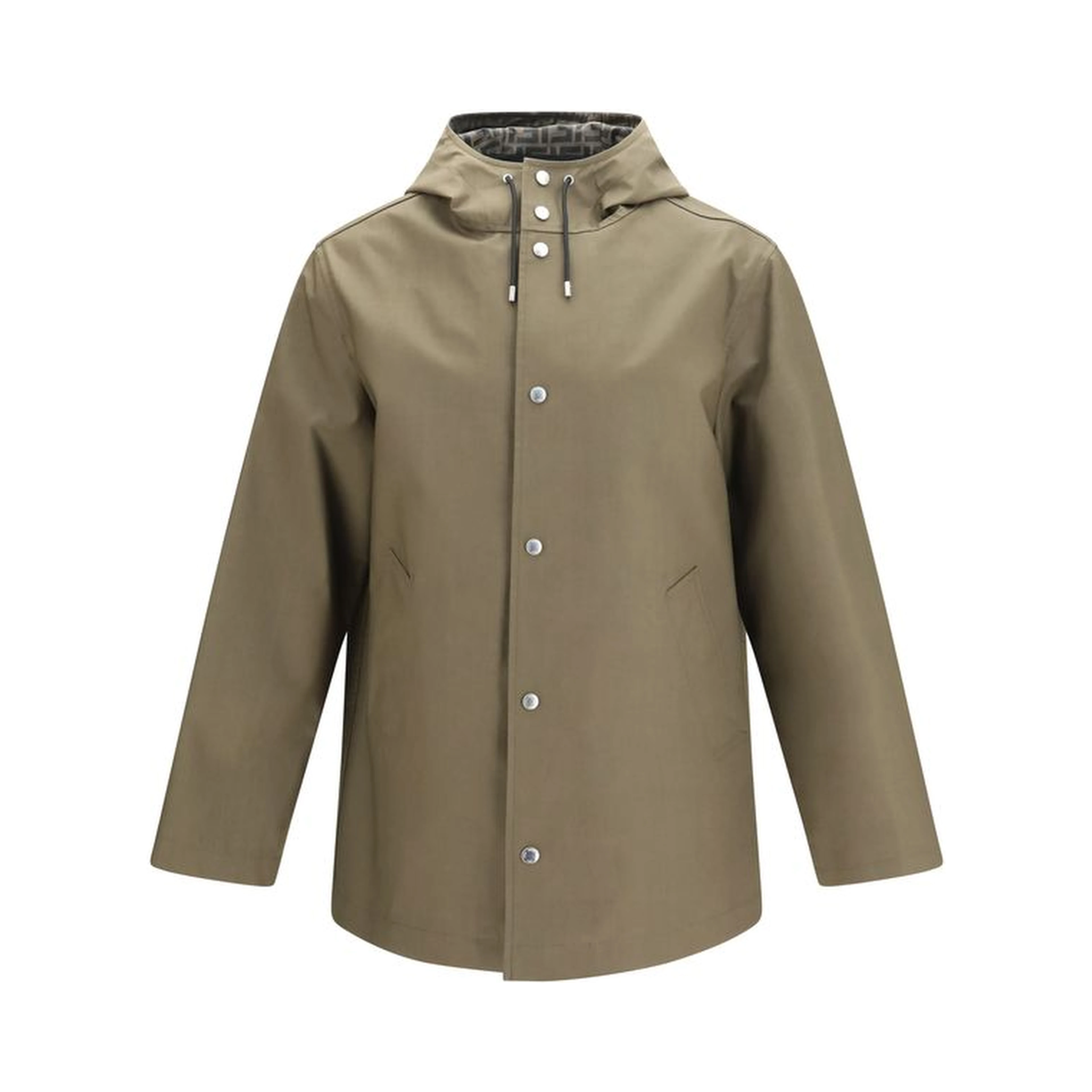 Bicolor Polyester Full-Length Jacket