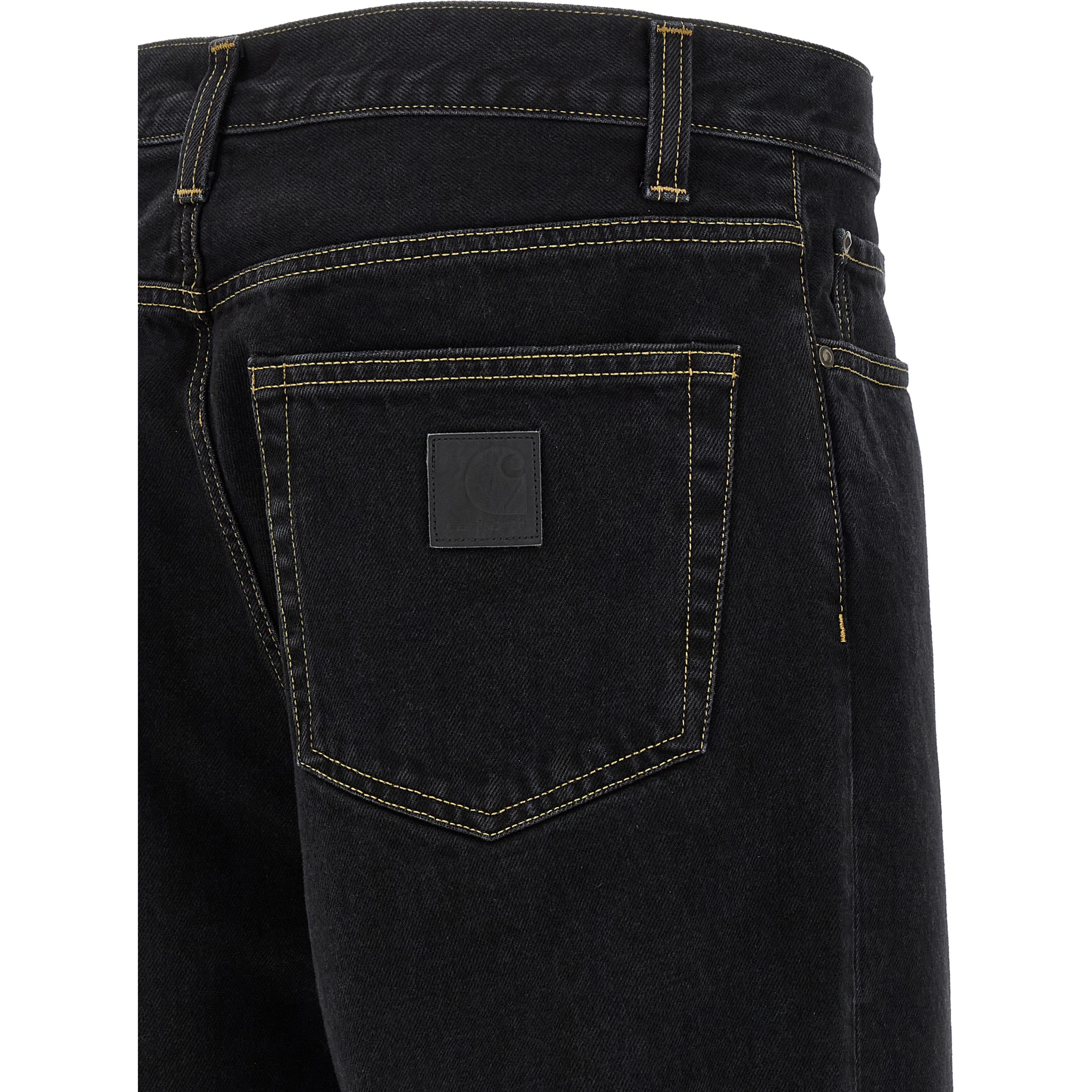 Black Cotton Tapered Jeans