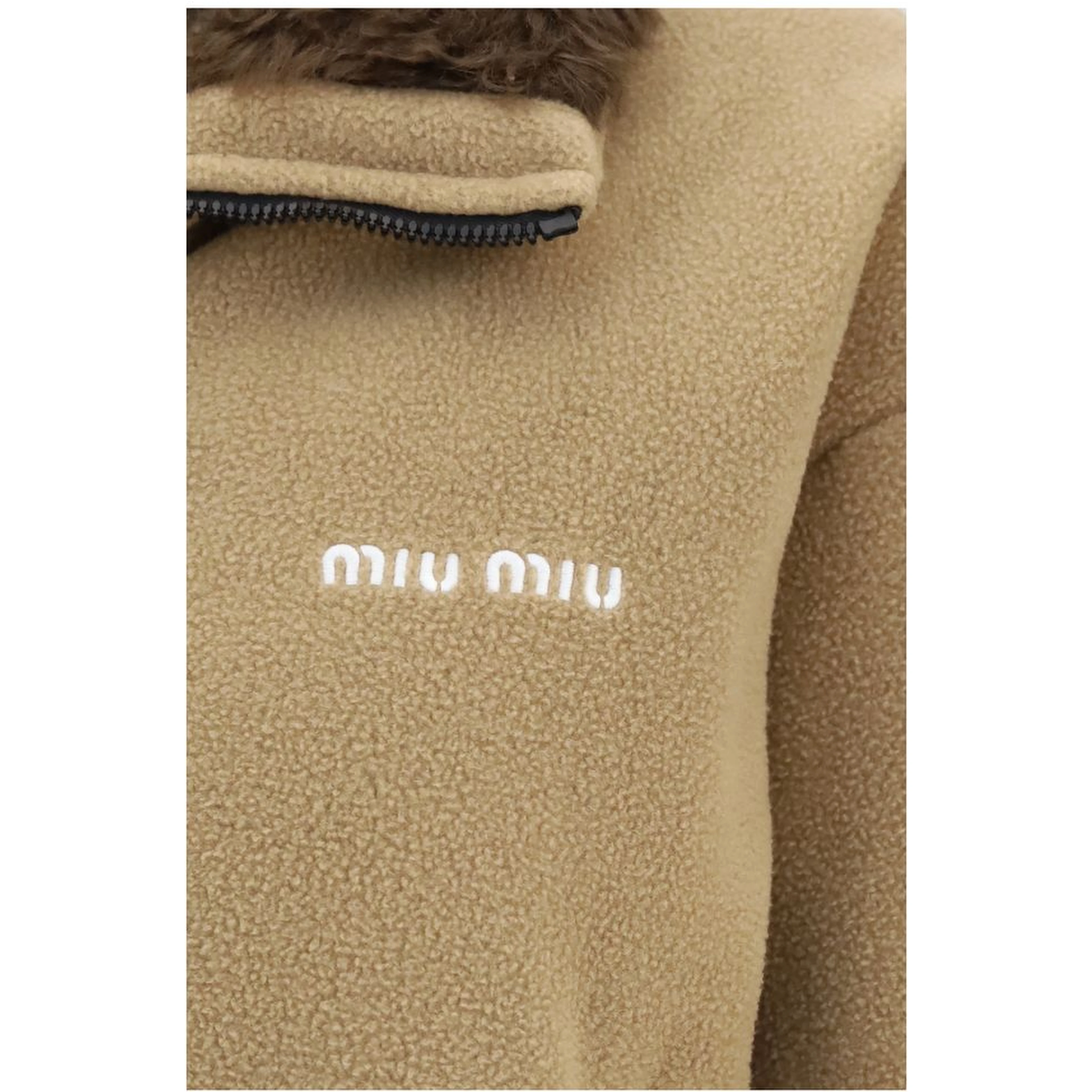 Beige Polyester Shell Jacket