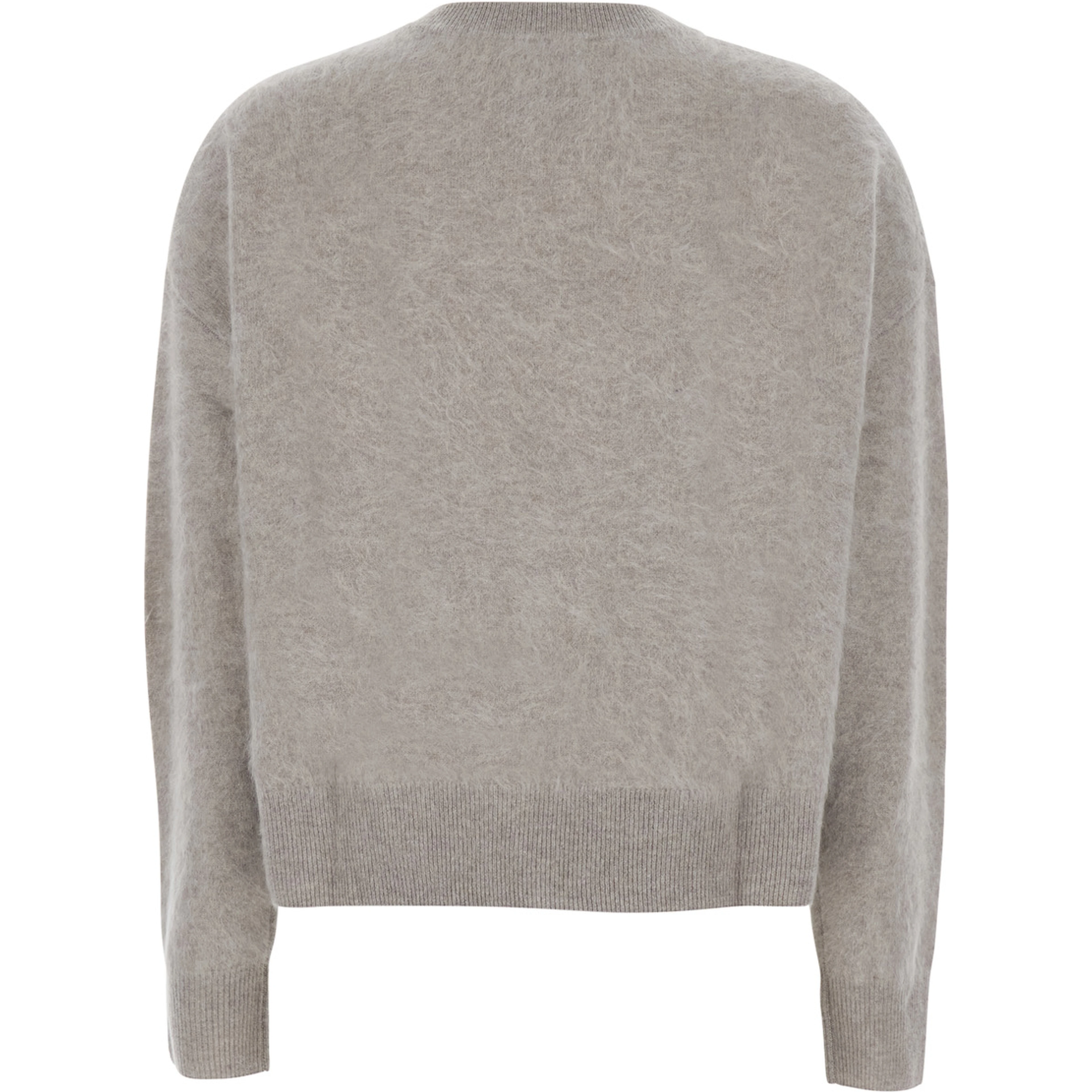 Sweater ARGYLE CRWENECK with round neck and long sleeves in cashmere Beige woman
