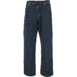 Loose Denim with pockets and brown patch for men