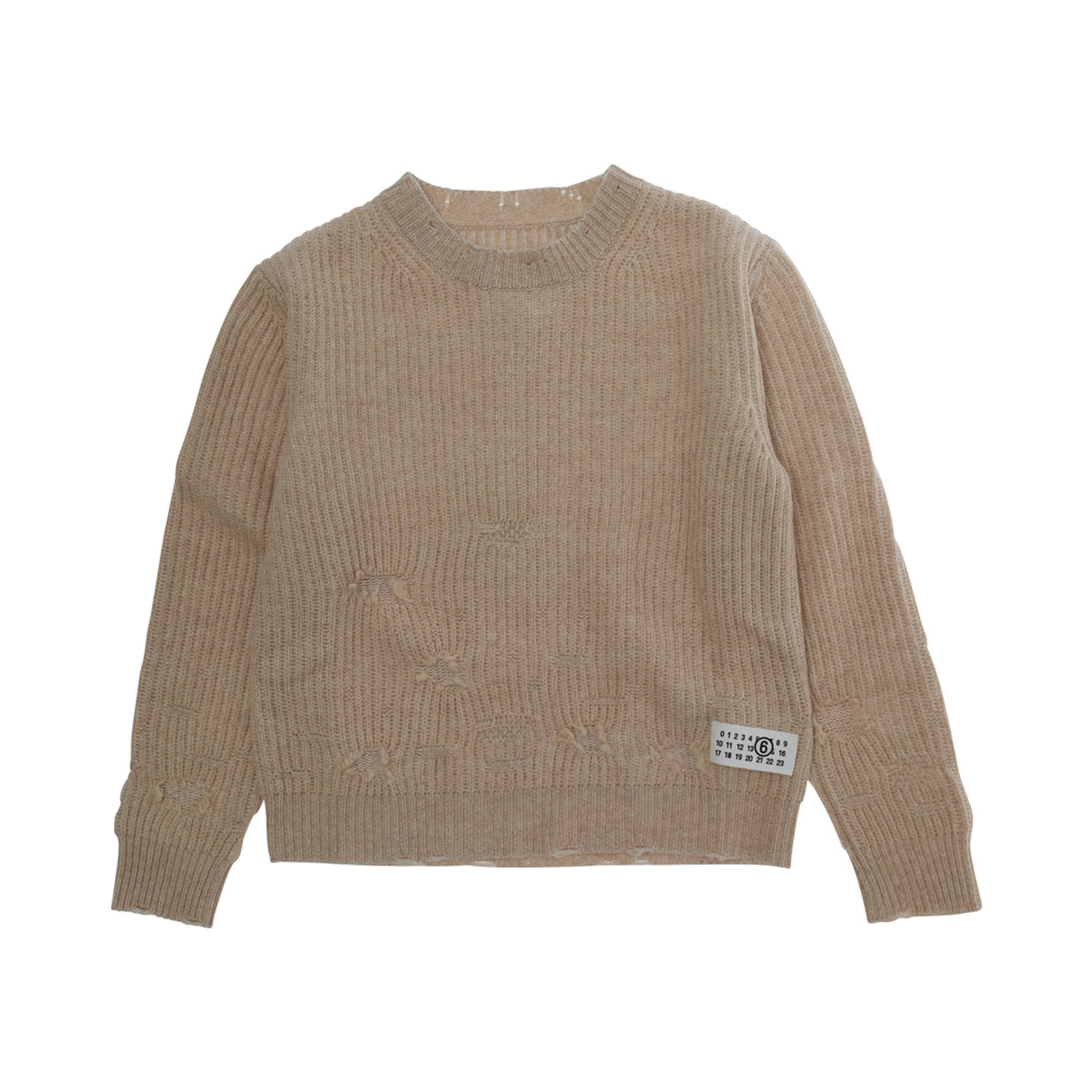 Knitwear with round neck and long sleeves in brown for Boy