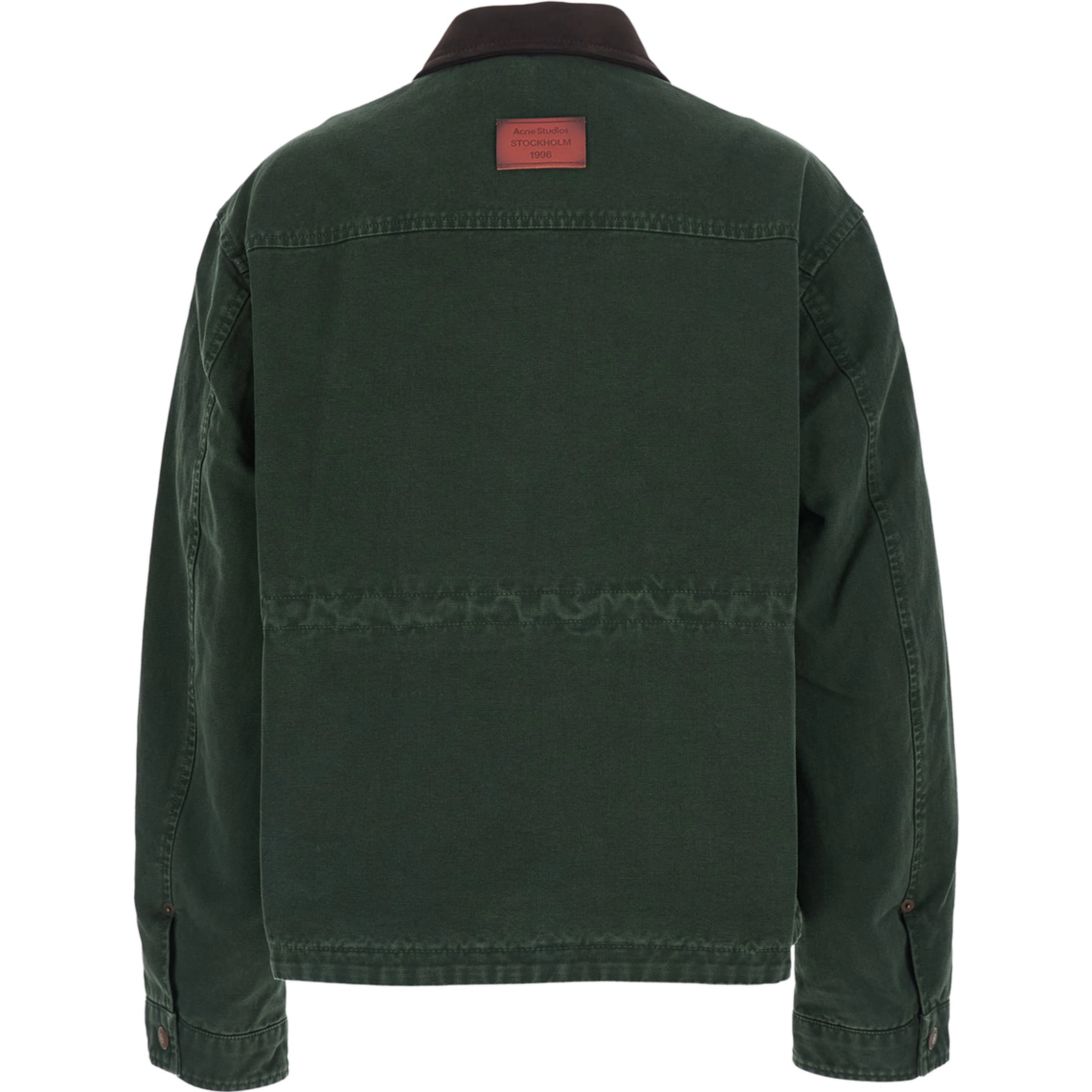 Jacket Green with Front Zip Closure and Side Pockets in Sturdy Cotton