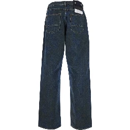 Loose Denim with pockets and brown patch for men