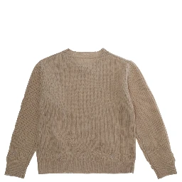 Knitwear with round neck and long sleeves in brown for Boy